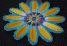 P6171 Yellow Blue Flower Patch - 3x3 inch - HighwayLeather