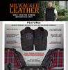 MDM3030 Milwaukee Leather  Men’s Black Waxy Coated Denim Club Style Motorcycle Rider Vest w/ Shirt Collar - HighwayLeather