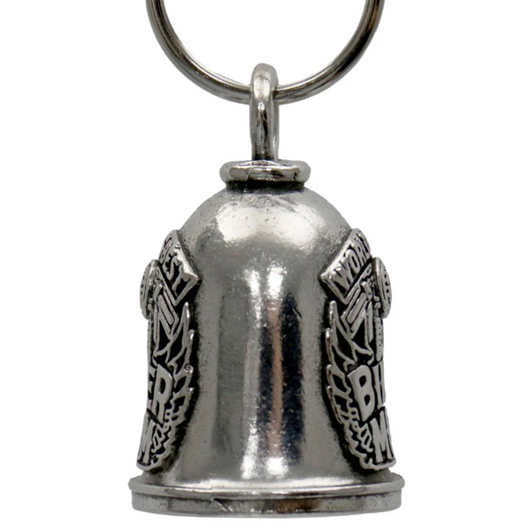 MLB9077 Biker Mom Motorcycle Good Luck Bell w/ Key Ring-Key Chain Acce ...