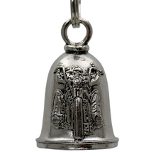 MLB9078 Black Light Rider Motorcycle Good Luck Bell w/ Key Ring-Key Chain Accessory for Bikers - HighwayLeather