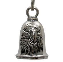 MLB9096 Eagle Head Motorcycle Good Luck Bell w/ Key Ring-Key Chain Accessory for Bikers - HighwayLeather