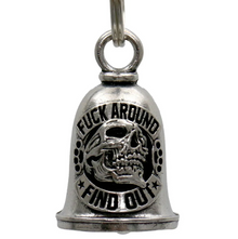 MLB9105 F Around Skull Motorcycle Good Luck Bell w/ Key Ring-Key Chain Accessory for Bikers - HighwayLeather