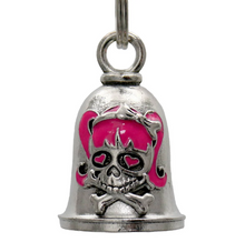 MLB9107 Girly Skull Motorcycle Good Luck Bell w/ Key Ring-Key Chain Accessory for Bikers - HighwayLeather