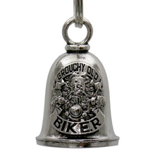 MLB9108 Grouchy Biker Motorcycle Good Luck Bell w/ Key Ring-Key Chain Accessory for Bikers - HighwayLeather