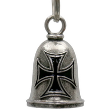 MLB9111 Iron Cross Motorcycle Good Luck Bell w/ Key Ring-Key Chain Accessory for Bikers - HighwayLeather
