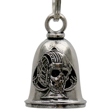 MLB9140 Spade Skull Motorcycle Good Luck Bell w/ Key Ring-Key Chain Accessory for Bikers - HighwayLeather