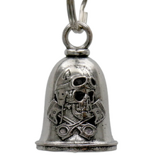 MLB9149 Vintage Skull Motorcycle Good Luck Bell w/ Key Ring-Key Chain Accessory for Bikers - HighwayLeather