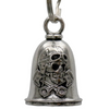 MLB9149 Vintage Skull Motorcycle Good Luck Bell w/ Key Ring-Key Chain Accessory for Bikers - HighwayLeather