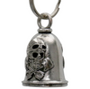 MLB9149 Vintage Skull Motorcycle Good Luck Bell w/ Key Ring-Key Chain Accessory for Bikers - HighwayLeather