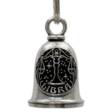 MLB9161 Zodiac Libra Motorcycle Good Luck Bell w/ Key Ring-Key Chain Accessory for Bikers - HighwayLeather
