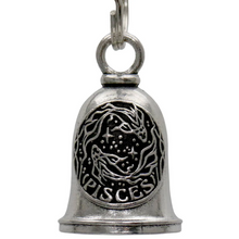 MLB9162 Zodiac Pisces Motorcycle Good Luck Bell w/ Key Ring-Key Chain Accessory for Bikers - HighwayLeather