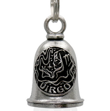 MLB9166 Zodiac Virgo Motorcycle Good Luck Bell w/ Key Ring-Key Chain Accessory for Bikers - HighwayLeather