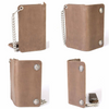 Milwaukee Leather men's 6-inch brown leather bi-fold biker wallet with anti-theft stainless steel chain and buffalo nickel snaps.