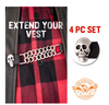 MLA1019 Skull Head Medallion Vest Extender - Double Chrome Chains Genuine Leather 6.5" Extension MLA1019-Single - HighwayLeather
