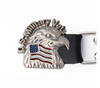 MLA1023 US Military Vet Medallion Vest Extender - Double Chrome Chains Genuine Leather 6.5" Extension MLA1023-Single - HighwayLeather