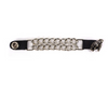 MLA1026 Skeleton Hand Medallion Vest Extender - Double Chrome Chains Genuine Leather 6.5" Extension MLA1026-Single - HighwayLeather