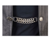 MLA1026 Skeleton Hand Medallion Vest Extender - Double Chrome Chains Genuine Leather 6.5" Extension MLA1026-Single - HighwayLeather
