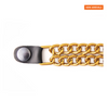 MLA1091 Gold 4 Inch Single Vest Extender - Double Chrome Chains w/ Genuine Leather - HighwayLeather