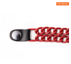 MLA1092  Red 4 Inch Single Vest Extender - Double Chrome Chains w/ Genuine Leather - HighwayLeather