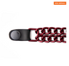 MLA1096 Candy Red 4 Inch Single Vest Extender - Double Chrome Chains w/ Genuine Leather - HighwayLeather
