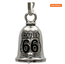 MLB9135 Route 66 Motorcycle Good Luck Bell w/ Key Ring-Key Chain Accessory for Bikers - HighwayLeather