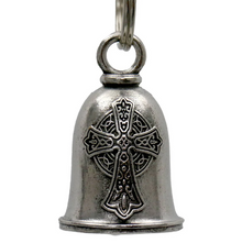 MLB9058 Gothic Cross Motorcycle Good Luck Bell w/ Key Ring-Key Chain Accessory for Bikers - HighwayLeather