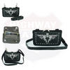 HL80156GRAY Leather Hip Clip Purse Bag Women GREY Waist Bag Fanny Pack Motorcycle Biker - HighwayLeather