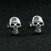 Hot Leathers Skull Post Earrings, accessories featuring metal skull design on silver-tone posts.
