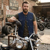 HL21688BLUE Men SOA Denim Blue Vest Club Cut Outlaw Anarchist mc Biker Vest - HighwayLeather