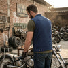 HL21688BLUE Men SOA Denim Blue Vest Club Cut Outlaw Anarchist mc Biker Vest - HighwayLeather