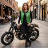 HL14945Green  WOMEN Bulletproof Style Leather vest designs for Bikers Clubs - HighwayLeather