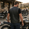 HL3700SPT Men's Black Classic V-Neck Leather Motorcycle Vest | Biker Rider Apparel & Gear - HighwayLeather
