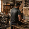 HL11639SPT Collarless Leather Vest Motorcycle Biker Club Concealed Carry Outlaws - HighwayLeather