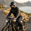 HL10206Tall TALL black vented racer leather motorcycle jacket- (longer sleeve & back length)