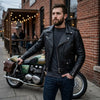 HL10200 Classic MC Leather Jacket with Plain sides
