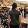 Black women's side lace leather vest by Buffalo Leather Gear, showcasing stylish design and side lace detailing.