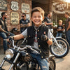 HL21920DMBLACK  Kid's Unisex SOA Denim plain sideToddler Black Vest - HighwayLeather