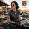 HL14659BLING Women's Bling leather motorcycle vest - Rhinestone detail Gun Pocket, Side Lace, Single Panel back, Snap front Biker - HighwayLeather
