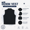 HL21920DMBLACK  Kid's Unisex SOA Denim plain sideToddler Black Vest - HighwayLeather