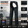 HL12840NKD Heavy Buffalo Leather Lined Chaps Motorcycle Riding Biker Chap Black - HighwayLeather
