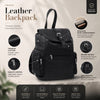 HL80510BLACK - Leather Backpack Handcrafted - HighwayLeather