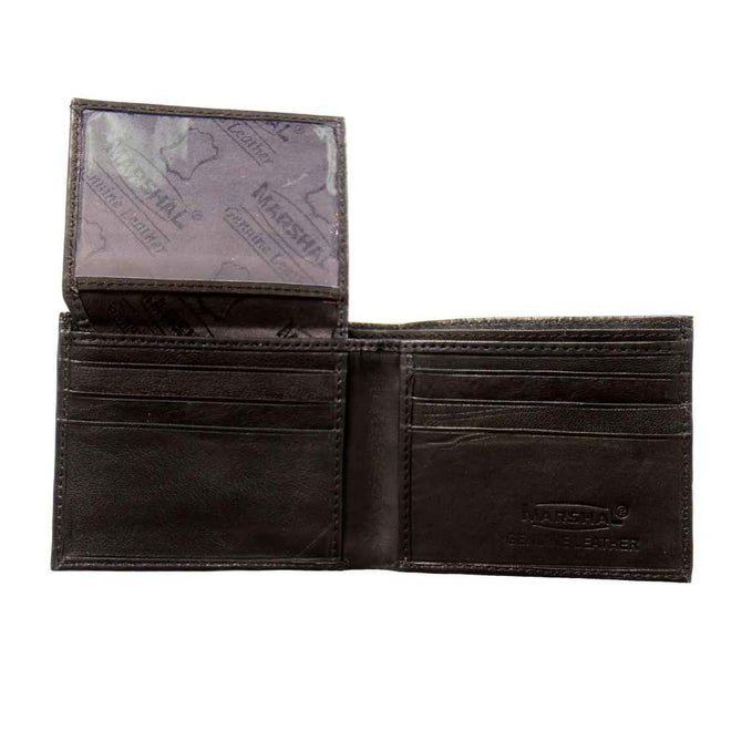 Hot Leathers WLD1016 RFID bifold wallet with chain, black leather, featuring multiple card slots and secure RFID blocking design.