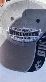 Embroidery 83RD Annual BikeWeek Black Gray Daytona 24 Beach Cap