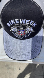 Skull 83RD Annual BikeWeek Black Blue Daytona 24 Beach Cap - HighwayLeather