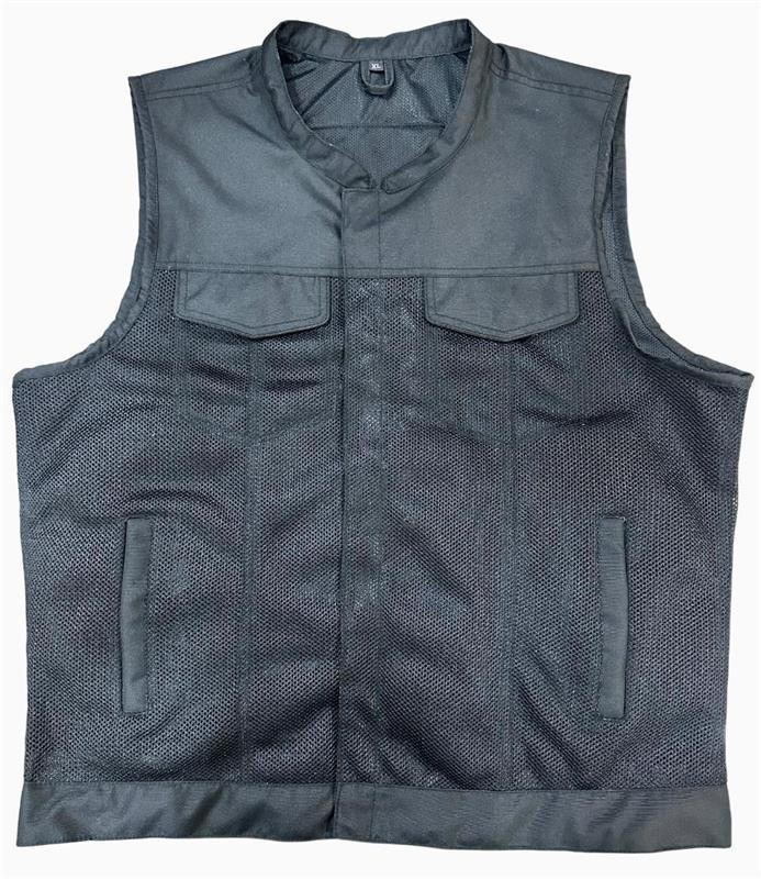 HL21902MESH Men black Mesh vest. - HighwayLeather