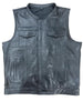 HL11901PERF Men black perforated leather vest. - HighwayLeather
