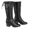 Milwaukee Leather women's tall black riding boots with back laced design, stylish and durable footwear for riding or casual wear.