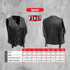First MFG Apache women's motorcycle fringe leather vest with fringe details and front zipper, displayed on a neutral background.