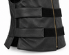 Men’s Black Leather Motorcycle Vest – Tactical Style | HL11643Black