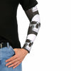 Hot Leathers ARM1001 2nd Amendment Skull Arm Sleeve featuring bold skull and American flag design on black fabric.